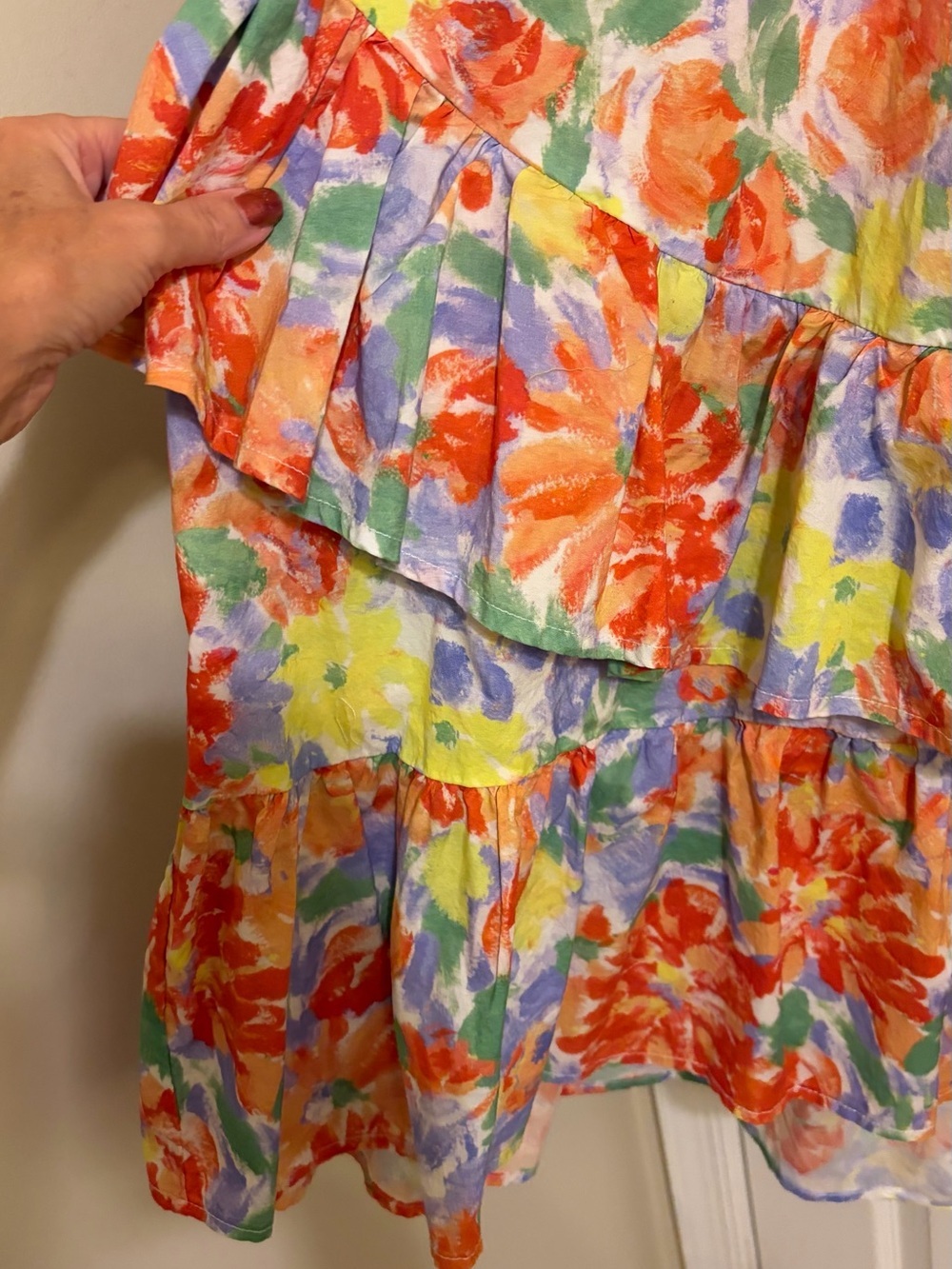 Floral Ruffle High-Low Dress in Multicolor by Heyson - Picture 5 of 9